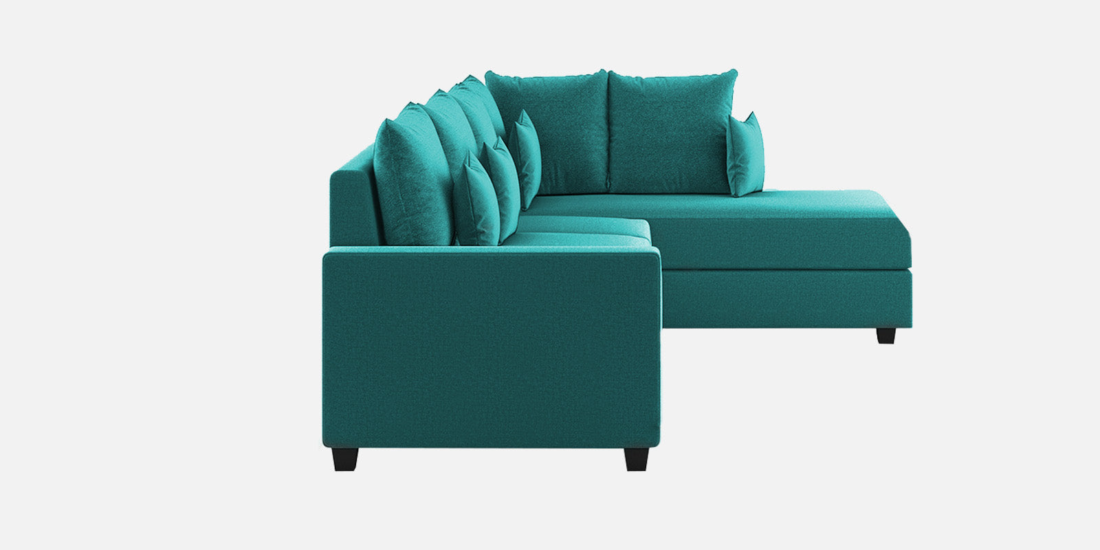 Ginny Fabric LHS Sectional Sofa (3+Lounger) Sea Green Colour