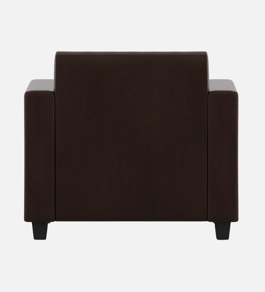 Baley Leatherette 1 Seater Sofa In Dark Brown Colour - Febonic Living