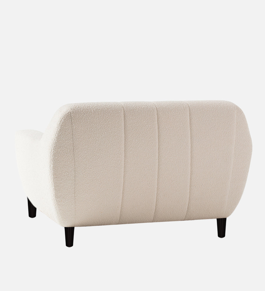 Nesco Boucle Fabric 1 Seater Sofa In Bright White Colour - Febonic Living