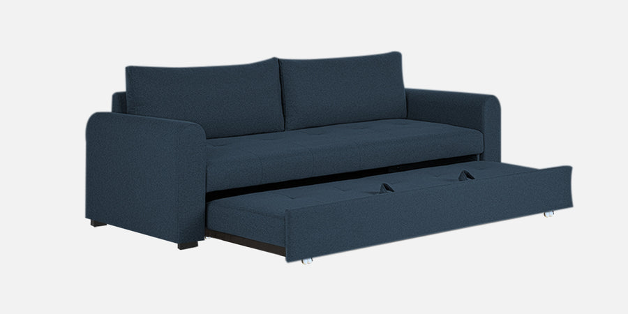 Sigma Fabric 3 Seater Pull Out Sofa Cum Bed In Light Blue Colour - Febonic Living