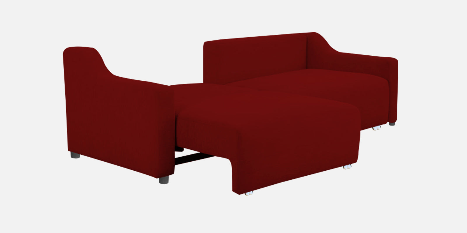 Gabby Fabric 3 Seater Pull Out Sofa Cum Bed In Blood Maroon Colour