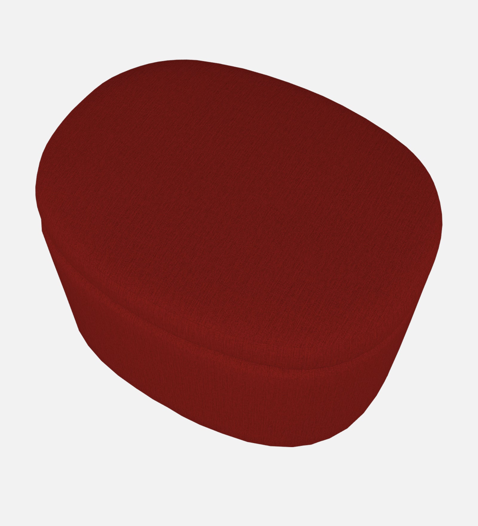 Ruggy Fabric Storage Ottoman in Blood Maroon Colour