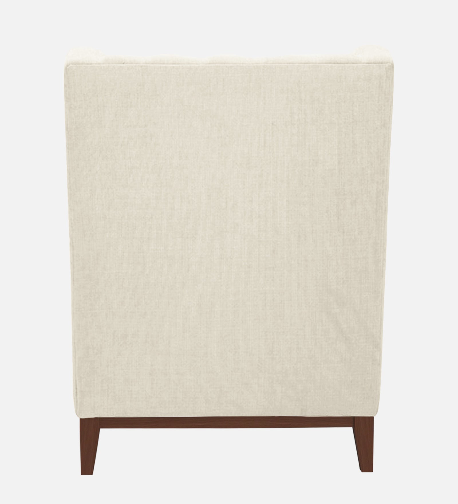 Kuchi Fabric 1 Seater Wing Chair Sofa in Ivory Cream Colour