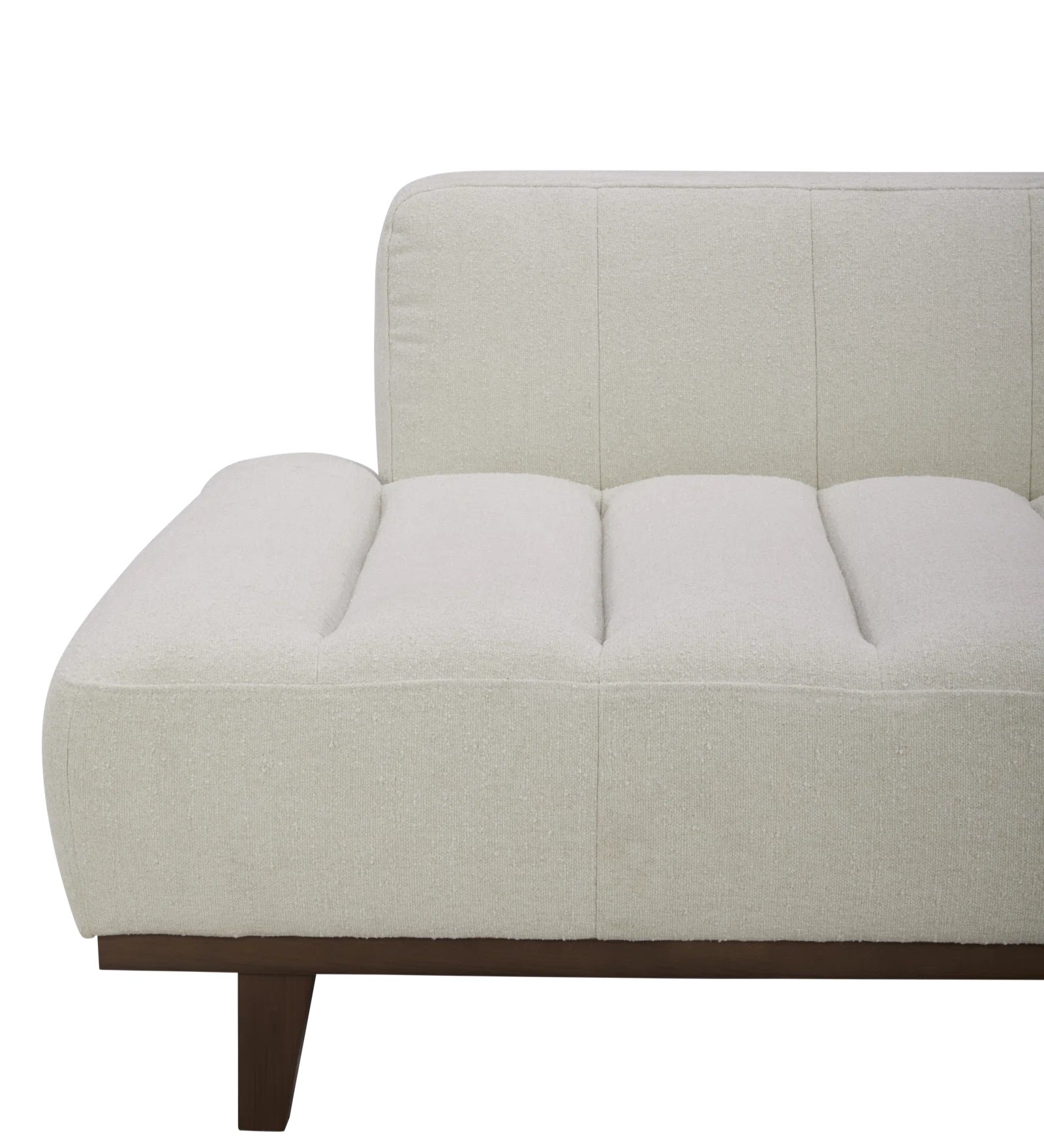 Bobby Fur Fabric Chaise Lounger in Bright White Colour