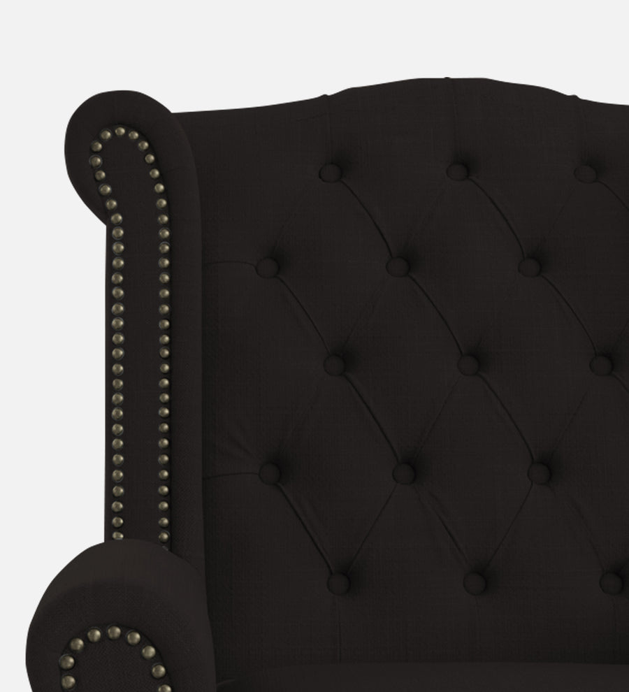 Nory Fabric Wing Chair In Cara Brown Colour - Febonic Living