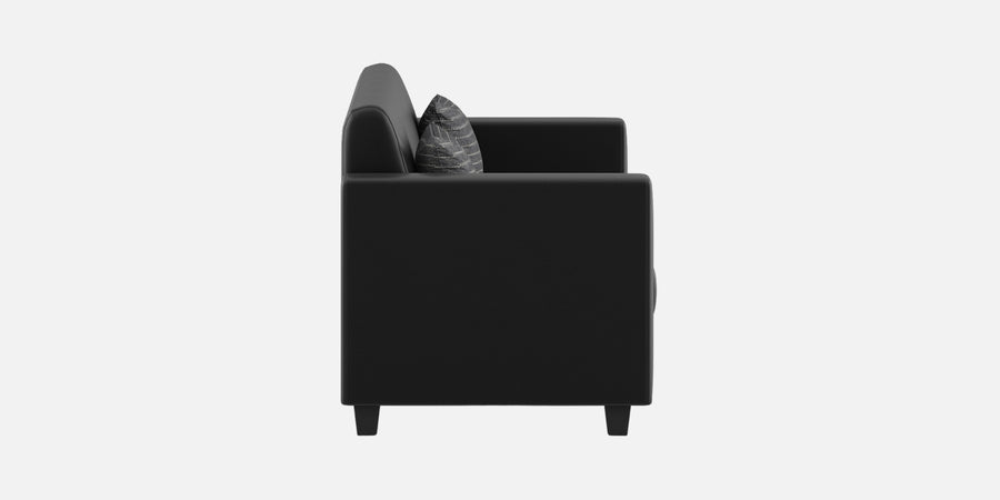Baley Leatherette 3 Seater Sofa In Dark Black Colour - Febonic Living