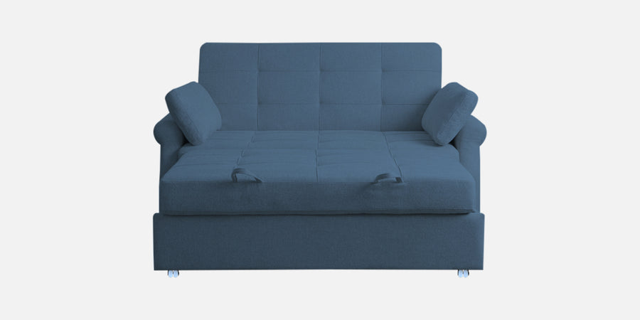 Fornia Fabric 2 Seater Pull Out Sofa Cum Bed In Light Blue Colour - Febonic Living