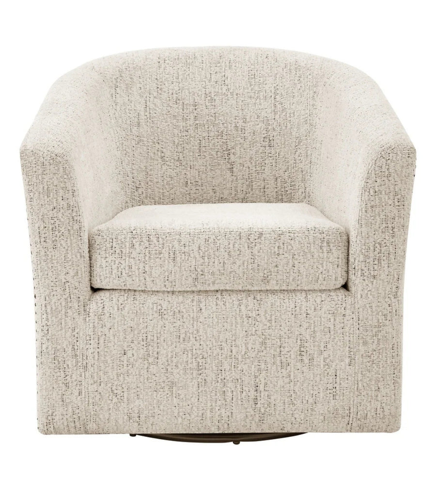 Loki Fabric Swivel Chair In Ash Grey Colour - Febonic Living