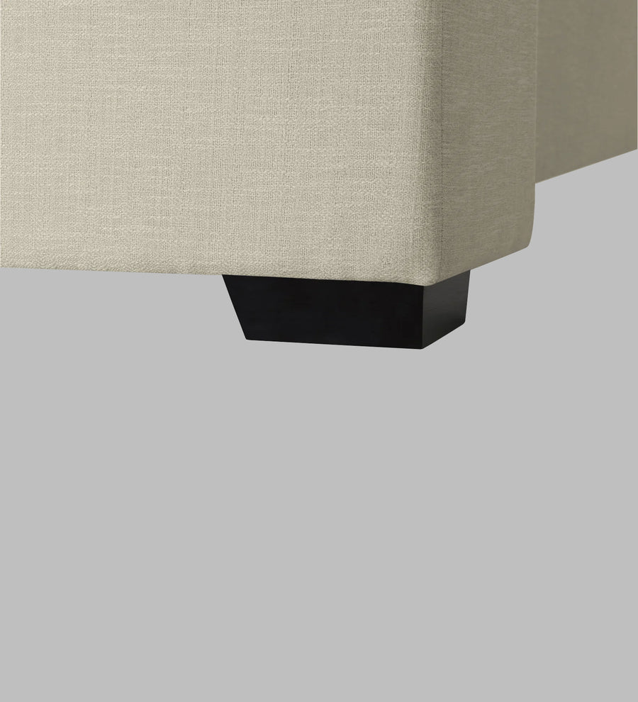Kirby Fabric Upholstered Single Size Bed In Ivory Cream Colour - Febonic Living