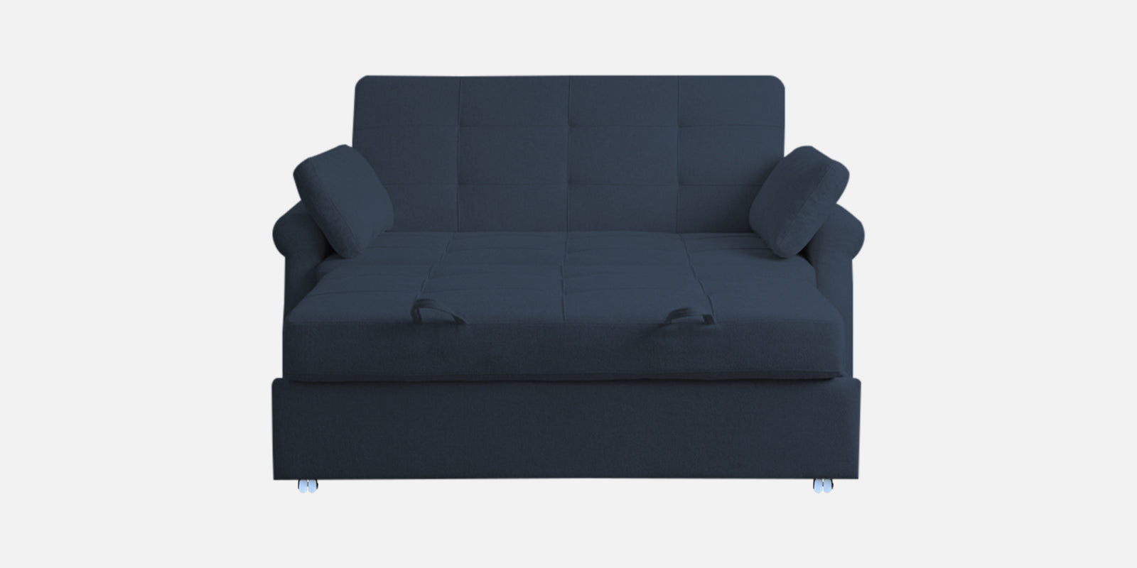 Fornia Fabric 2 Seater Pull Out Sofa Cum Bed In Denim Blue Colour