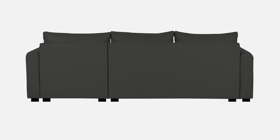 Sigma Fabric Lhs Sectional Sofa 3 Lounger In Charcoal Grey Colour - Febonic Living