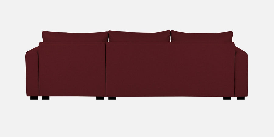 Sigma Fabric Lhs Sectional Sofa 3 Lounger In Blood Maroon Colour - Febonic Living