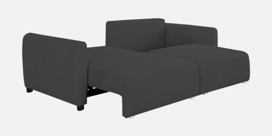 Vima Fabric 3 Seater Pull Out Sofa Cum Bed In Charcoal Grey Colour - Febonic Living