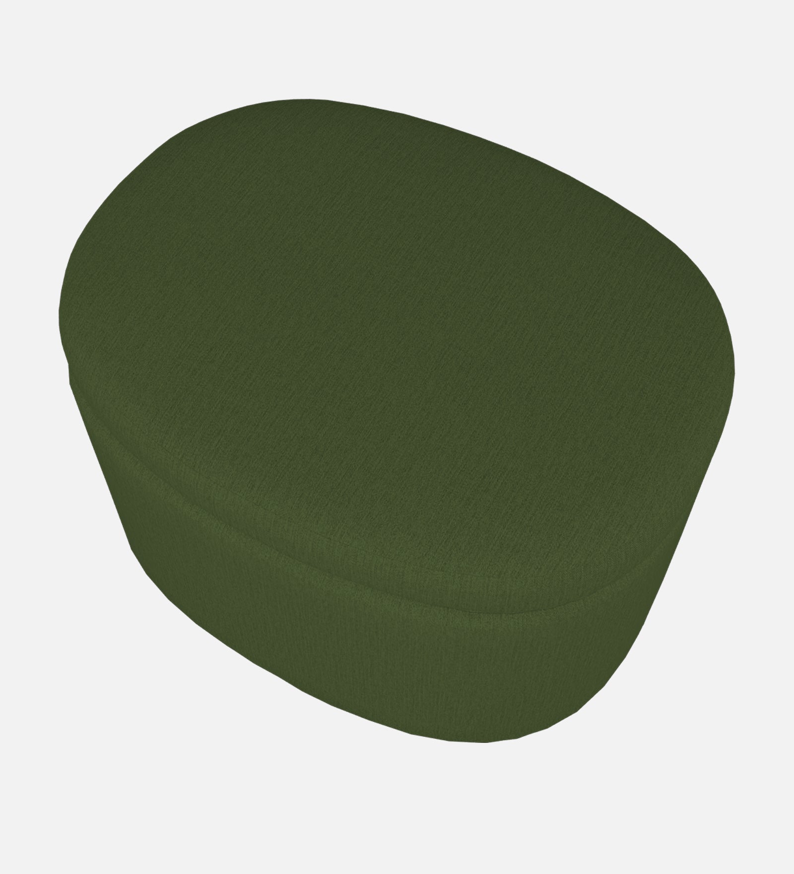 Ruggy Fabric Storage Ottoman in Olive Green Colour