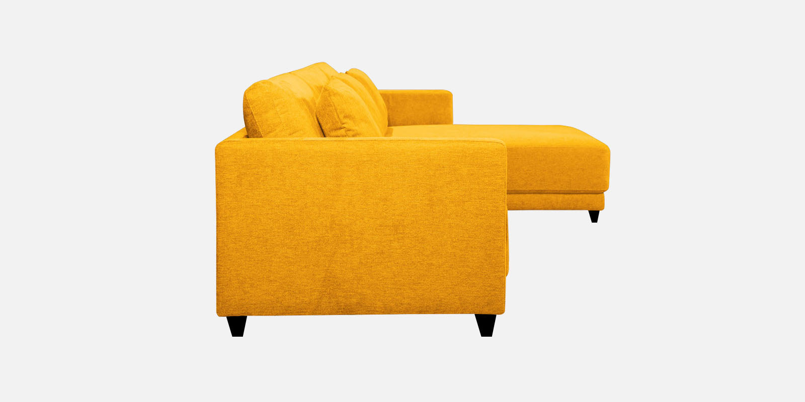 Kera Fabric LHS Sectional Sofa (3+Lounger) In Bold Yellow Colour