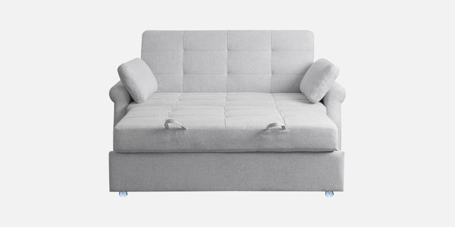 Fornia Fabric 2 Seater Pull Out Sofa Cum Bed In Lit Grey Colour - Febonic Living