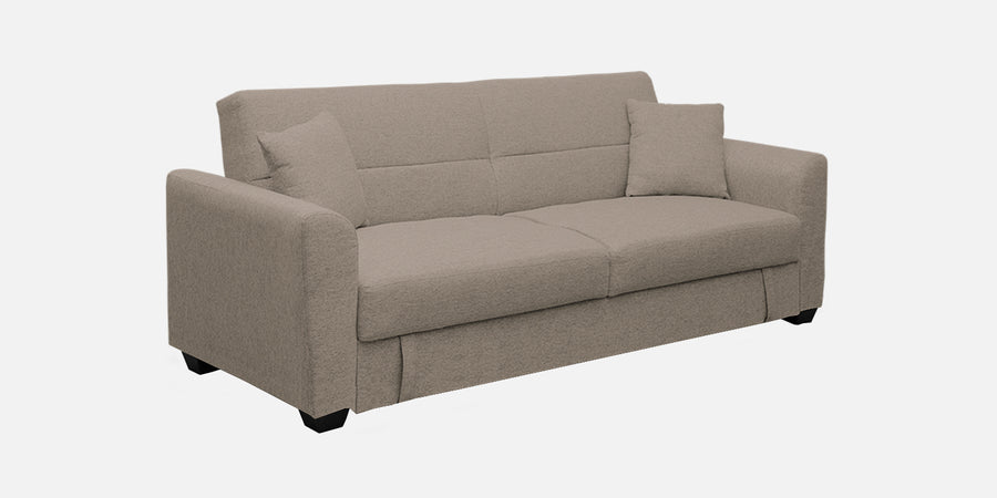 Bony Fabric 3 Seater Convertible Sofa Cum Bed In Khaki Beige Colour - Febonic Living