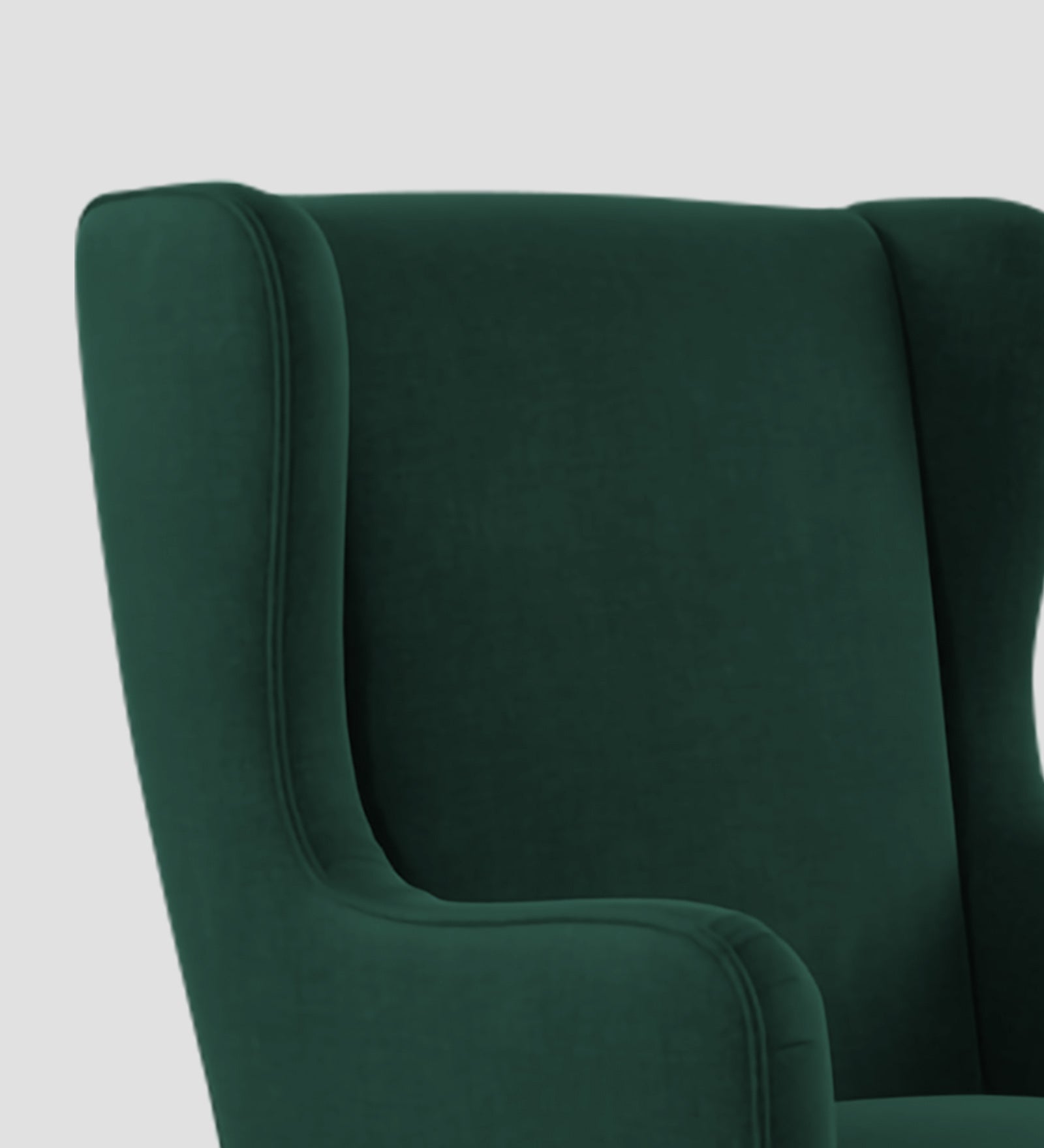 Suri Velvet 1 Seater Wing Chair in Forest Green Colour