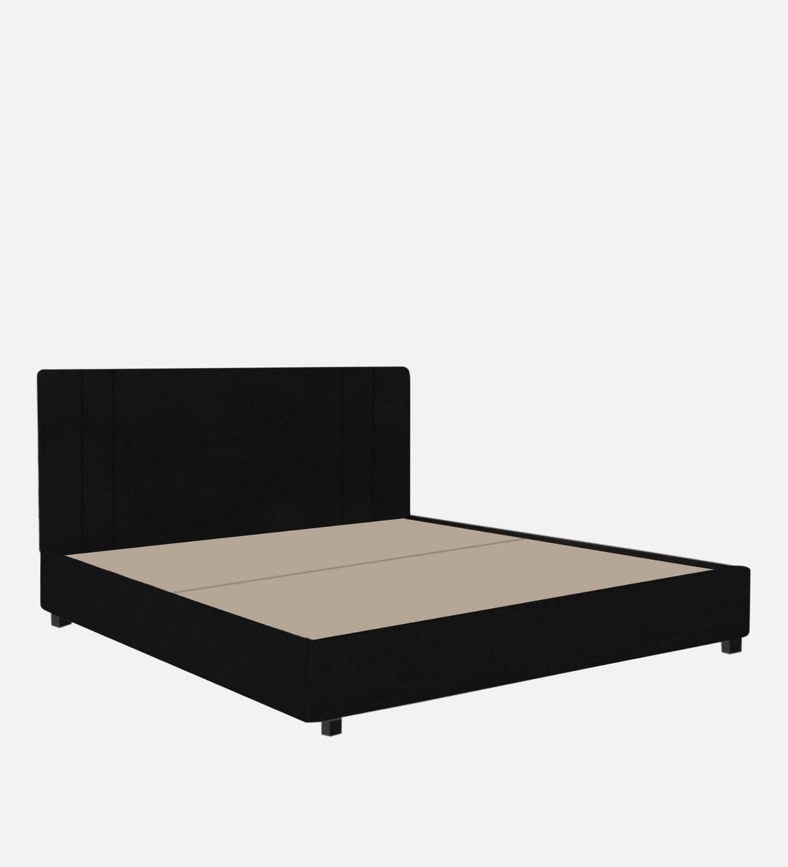 Asyra Fabric Queen Size Bed in Adam Black Colour With Storage