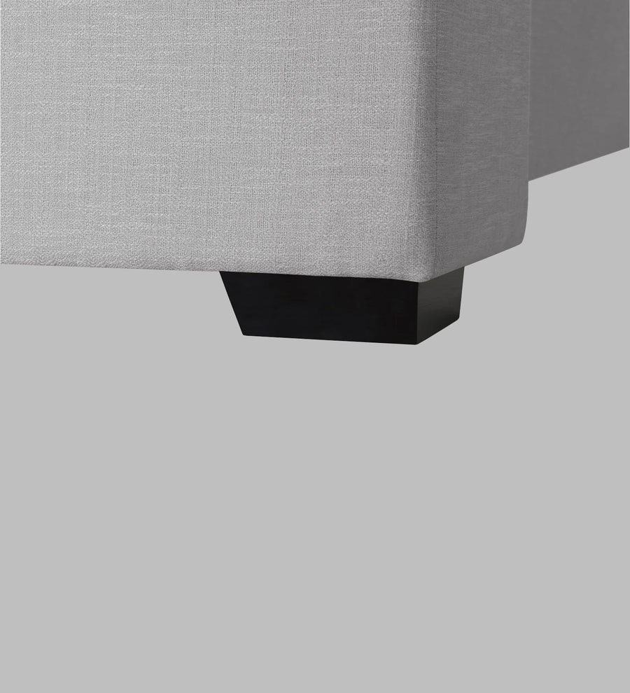 Kirby Fabric Upholstered Single Size Bed In Lit Grey Colour - Febonic Living