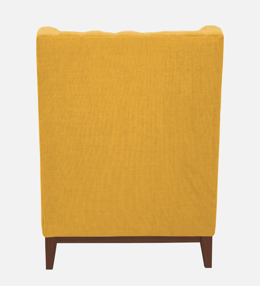 Kuchi Fabric Wing Chair In Bold Yellow Colour - Febonic Living