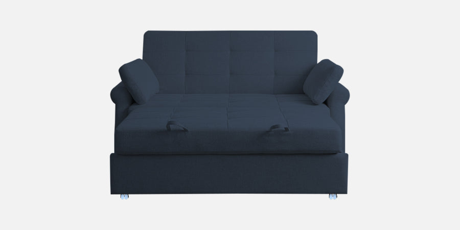 Fornia Fabric 3 Seater Pull Out Sofa Cum Bed In Denim Blue Colour - Febonic Living