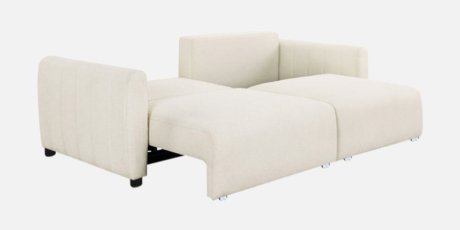 Vima Fabric 3 Seater Pull Out Sofa Cum Bed In Ivory Cream Colour - Febonic Living