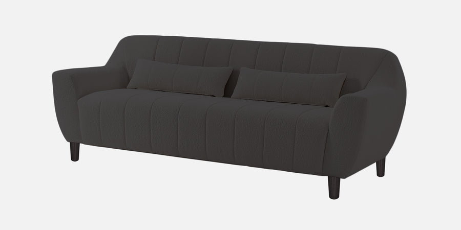 Nesco Boucle Fabric 3 Seater Sofa In Avio Grey Colour - Febonic Living