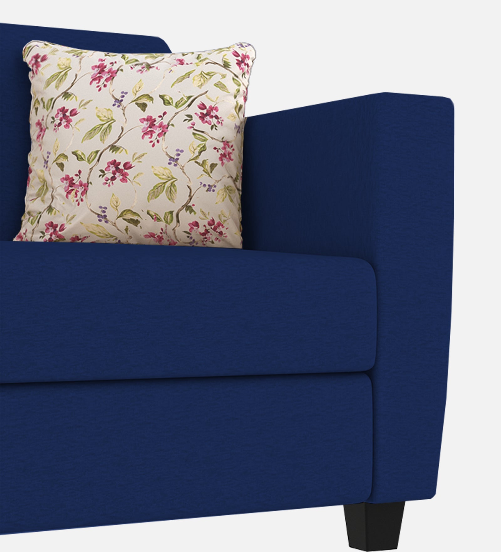 Gozi Fabric 1 Seater Sofa In Royal Blue Colour