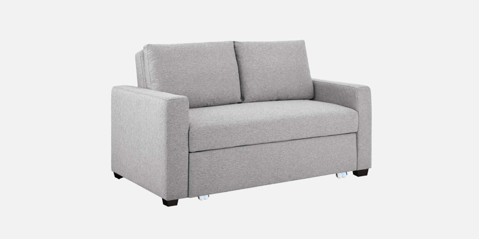 Lobby Fabric 2 Seater Pull Out Sofa Cum Bed In Lit Grey Colour