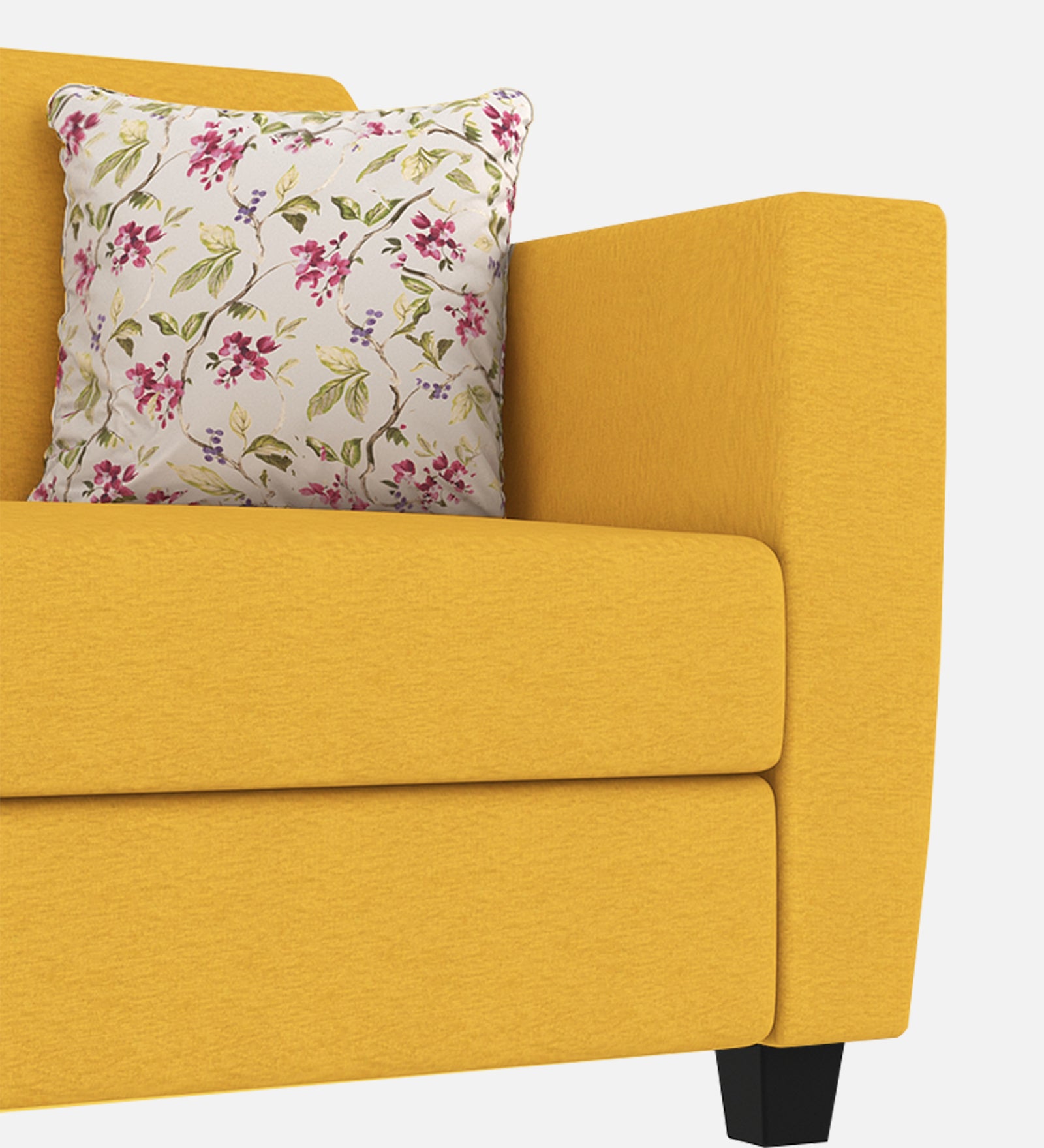 Gozi Fabric 1 Seater Sofa In Bold Yellow Colour