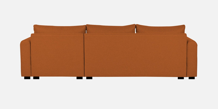 Sigma Fabric Lhs Sectional Sofa 3 Lounger In Vivid Orange Colour - Febonic Living