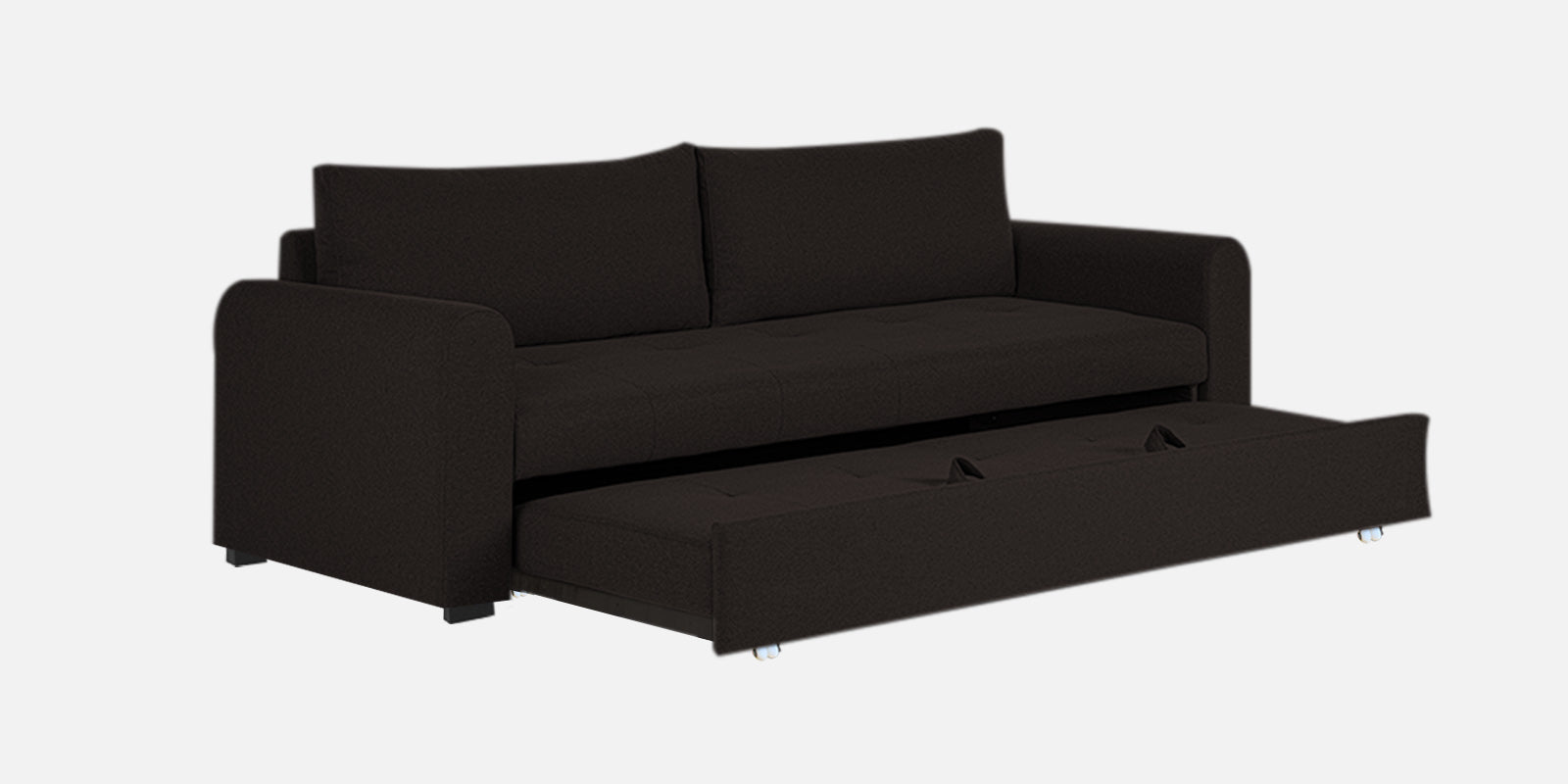 Sigma Fabric 3 Seater Pull Out Sofa Cum Bed In Cara Brown Colour