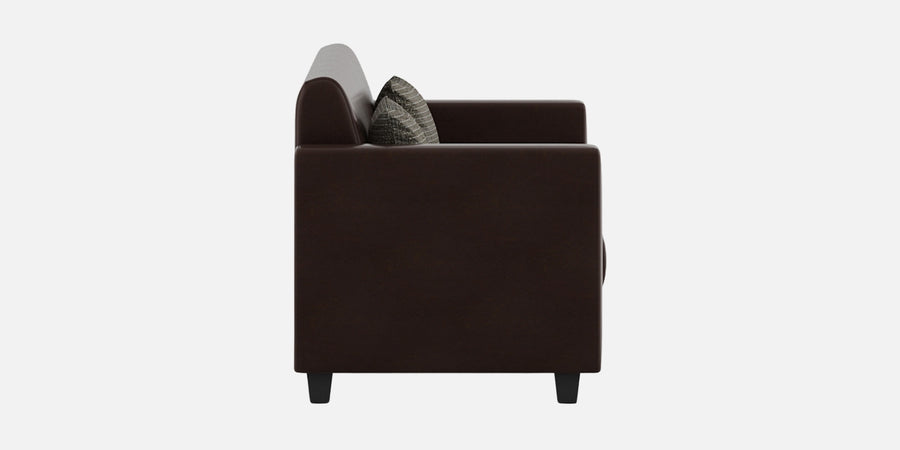 Baley Leatherette 3 Seater Sofa In Dark Brown Colour - Febonic Living