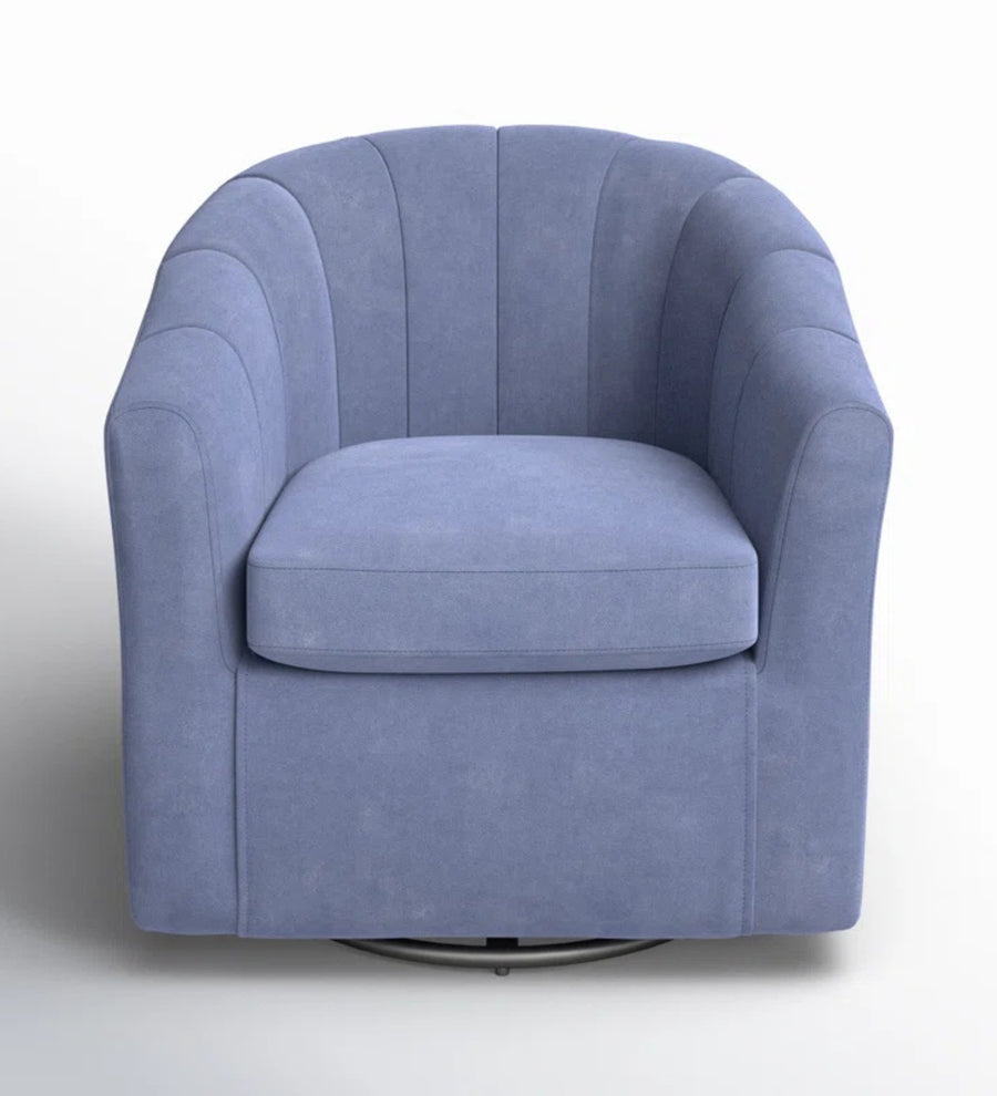 Cody Velvet Swivel Chair In Indigo Blue Colour - Febonic Living