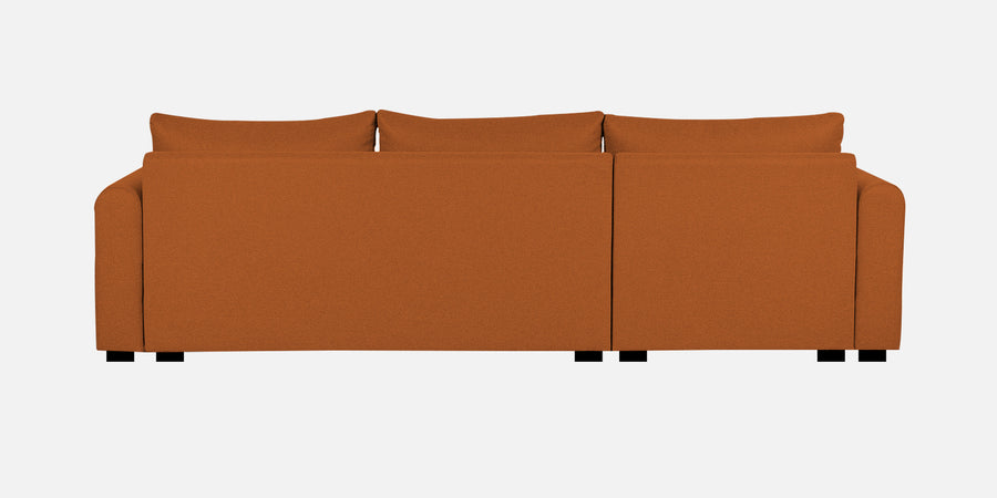 Sigma Fabric Rhs Sectional Sofa 3 Lounger In Vivid Orange Colour - Febonic Living