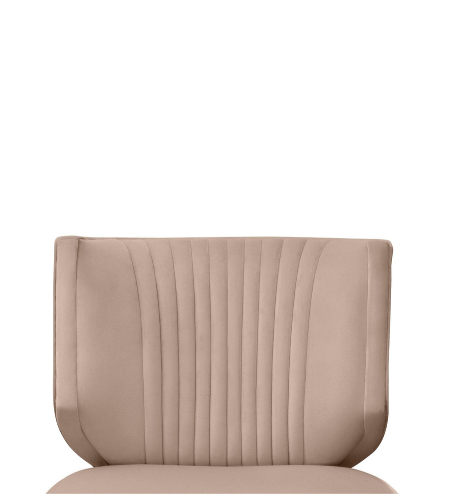 Robby Velvet Slipper Chair In Camel Beige Colour - Febonic Living