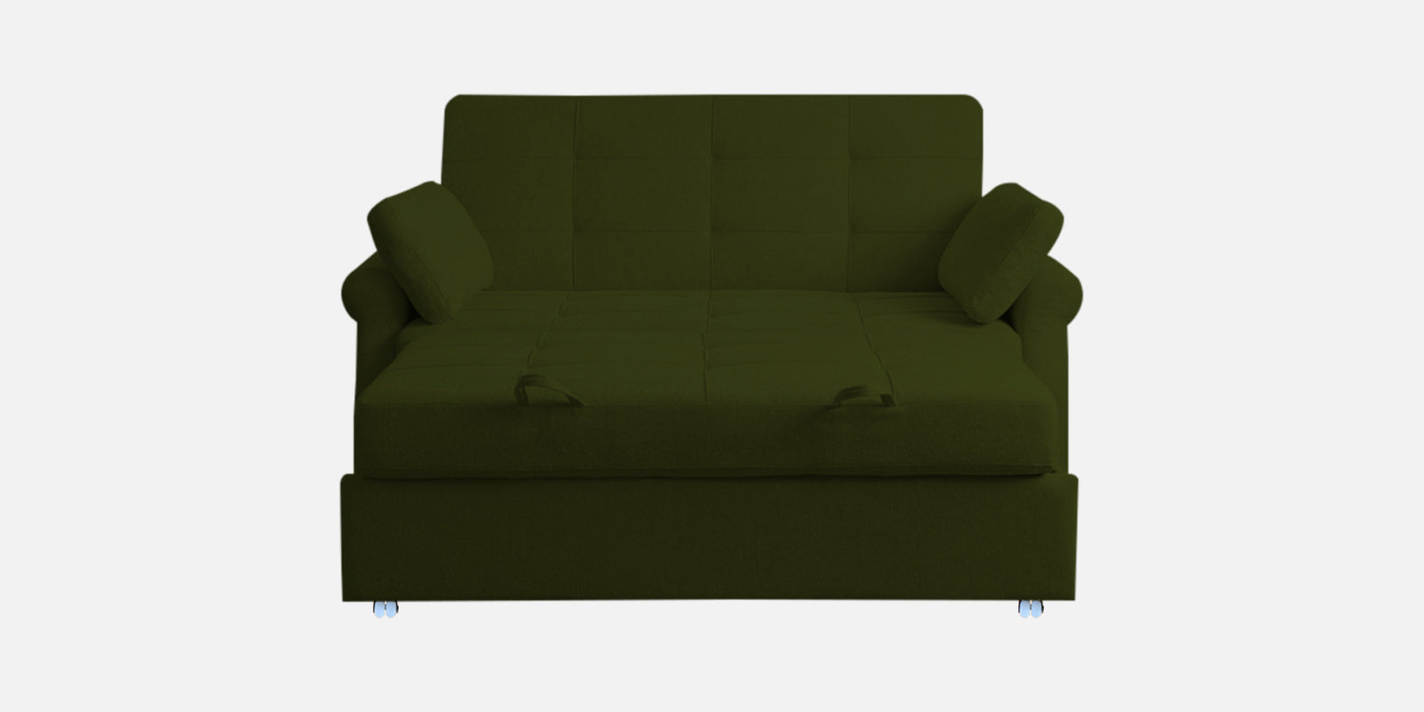 Fornia Fabric 2 Seater Pull Out Sofa Cum Bed In Olive Green Colour