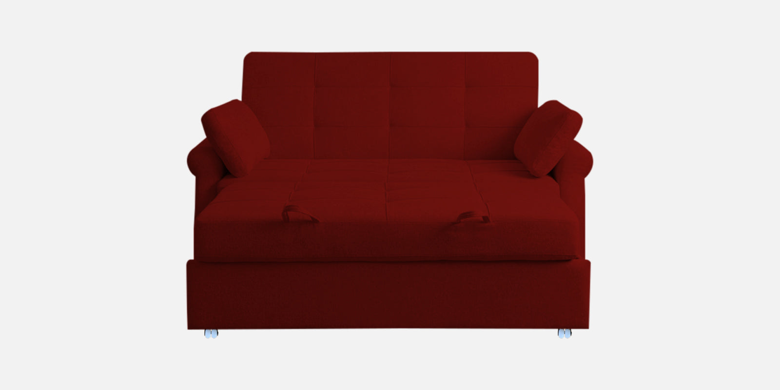 Fornia Fabric 2 Seater Pull Out Sofa Cum Bed In Blood Maroon Colour