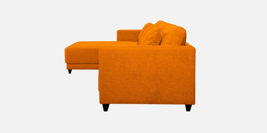 Kera Fabric Rhs Sectional Sofa 3 Lounger In Vivid Orange Colour - Febonic Living