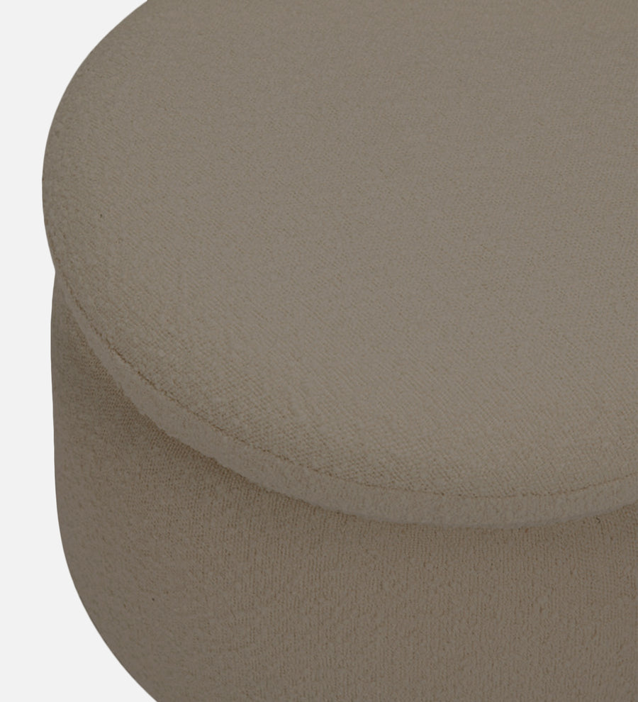 Noki Boucle Fabric Ottoman In Cement Beige Colour With Storage - Febonic Living