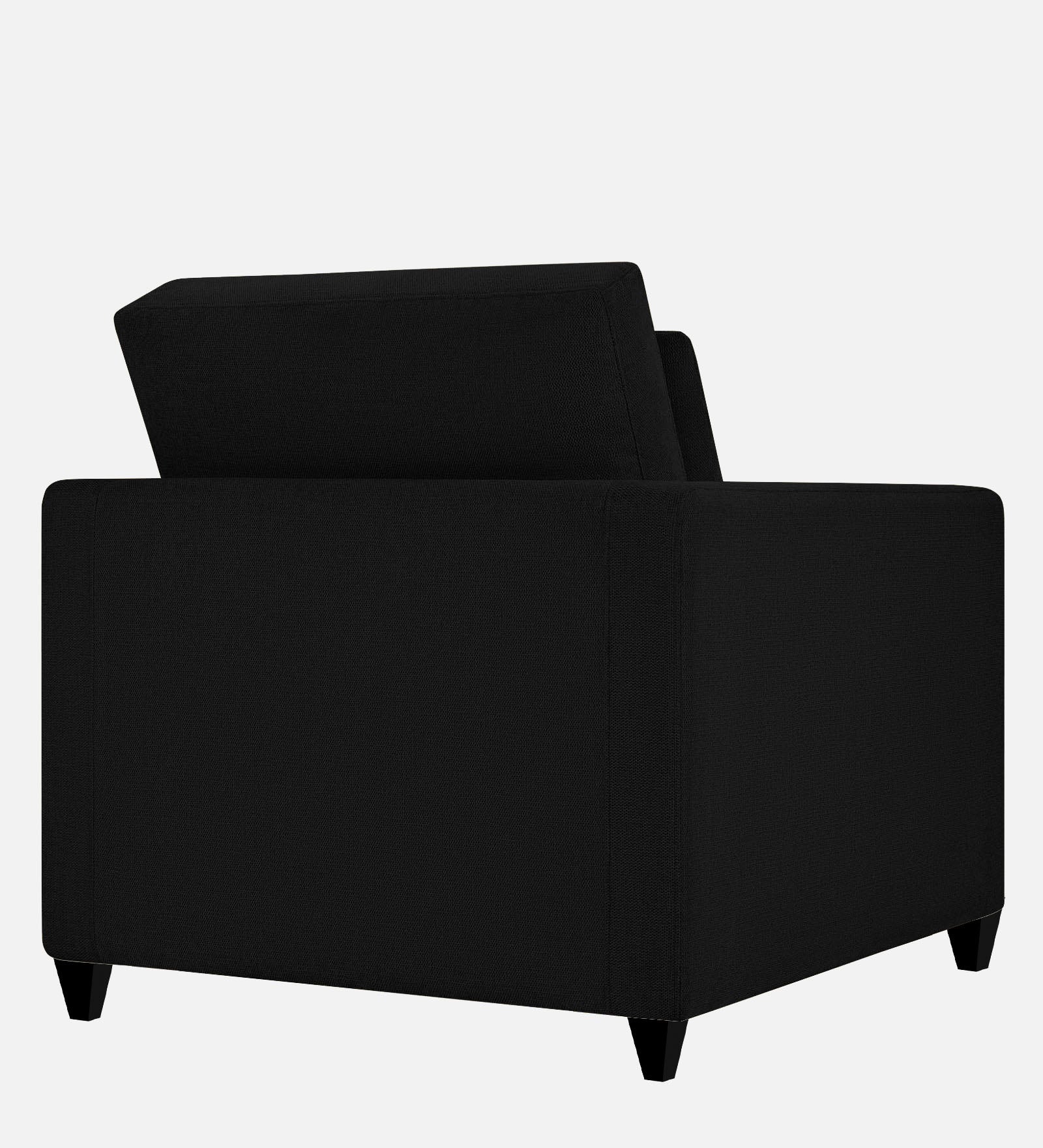 Kera Fabric 1 Seater Sofa in Zed Black Colour