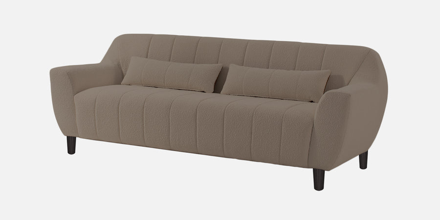 Nesco Boucle Fabric 3 Seater Sofa In Cement Beige Colour - Febonic Living