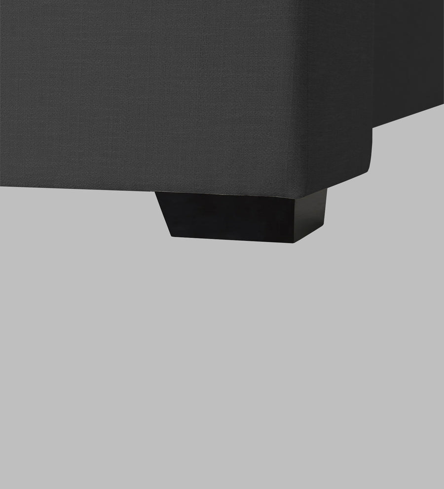 Kirby Fabric Upholstered Single Size Bed In Charcoal Grey Colour - Febonic Living