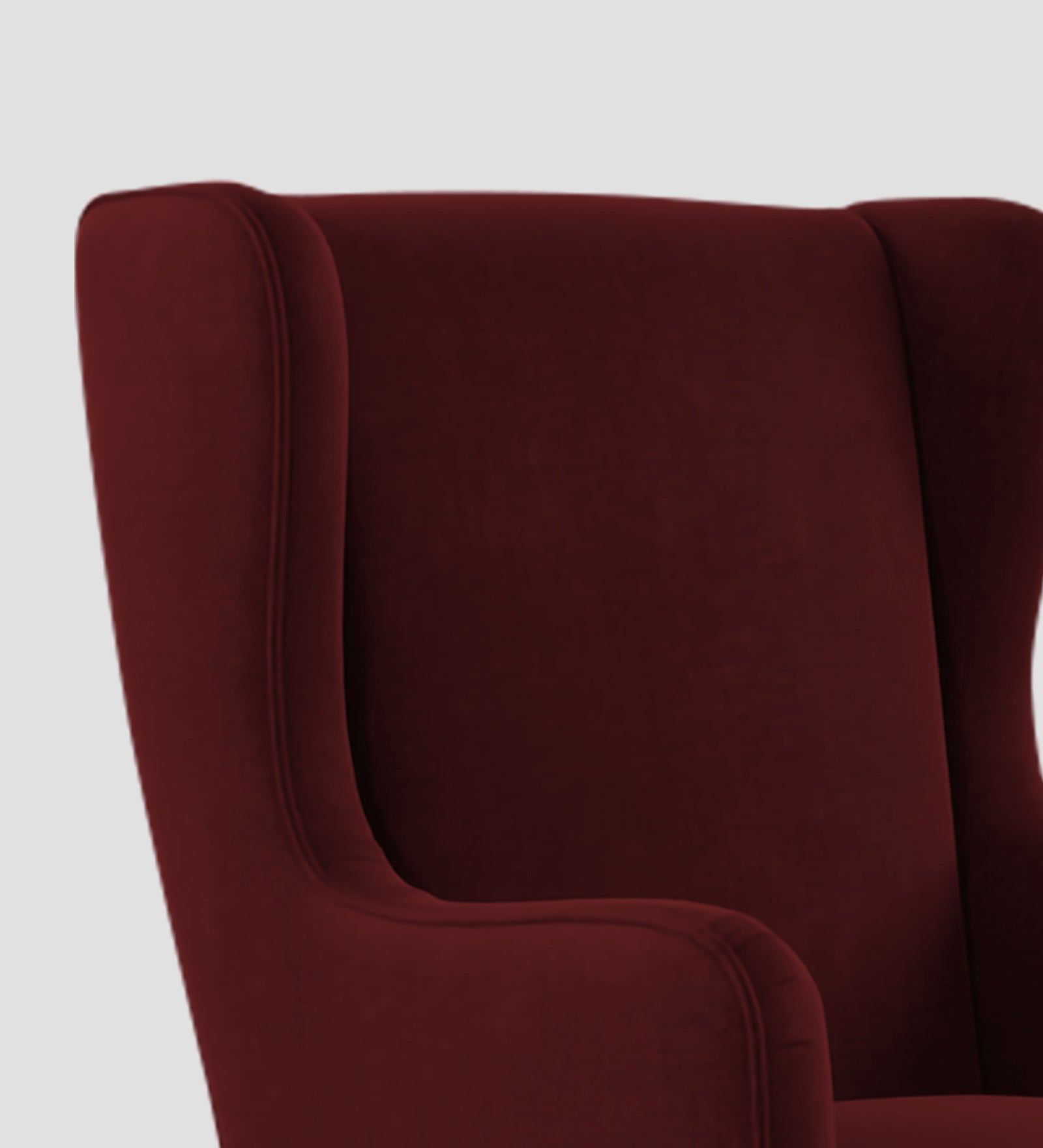 Suri Velvet 1 Seater Wing Chair in Blood Maroon Colour