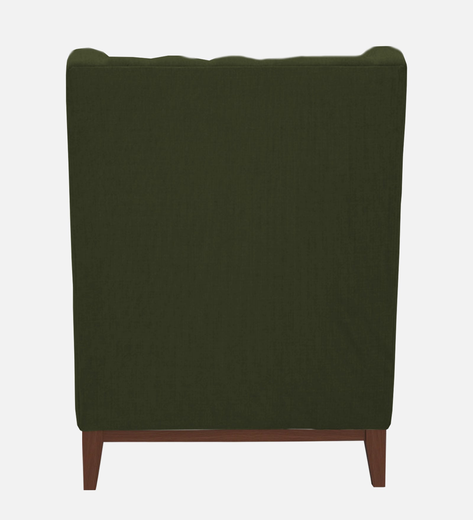 Kuchi Fabric 1 Seater Wing Chair Sofa in Olive Green Colour