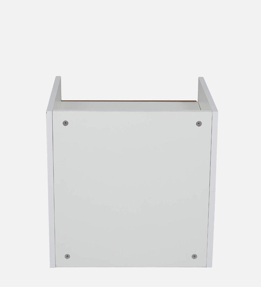 Vexa Bedside Table With Drawer in Dark Walnut & Frosty White Finish - Febonic Living