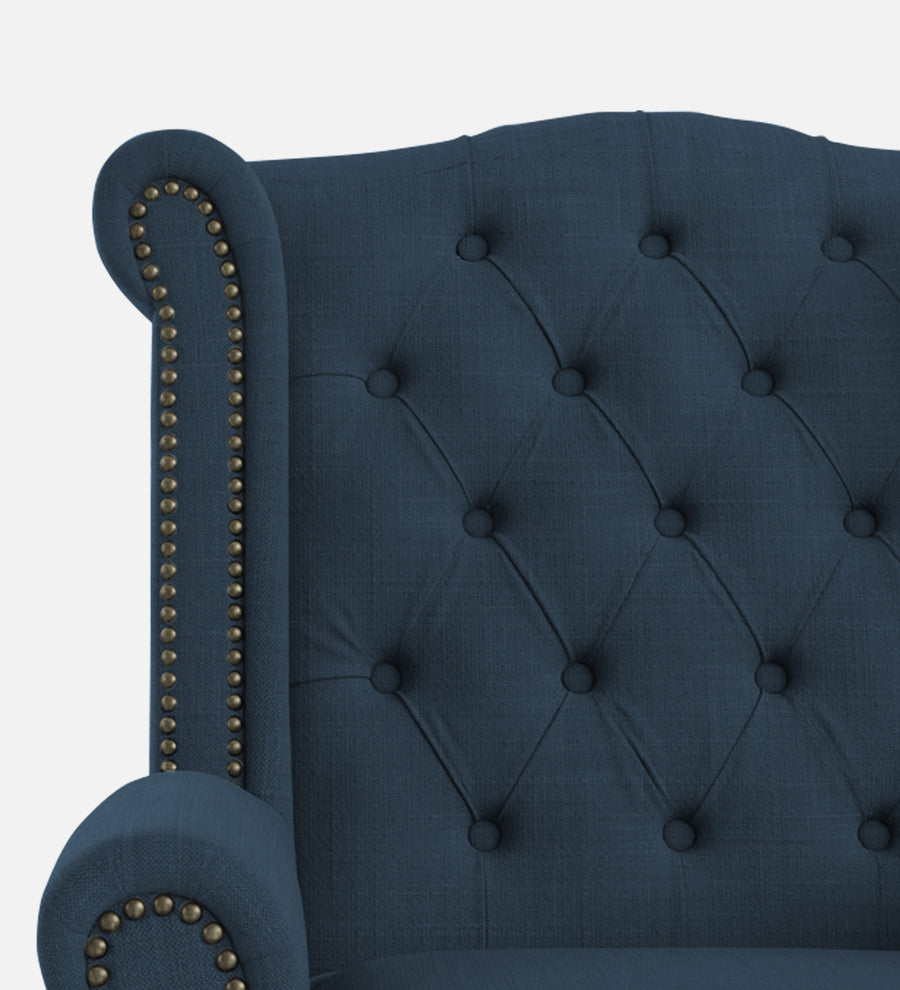 Nory Fabric Wing Chair In Light Blue Colour - Febonic Living