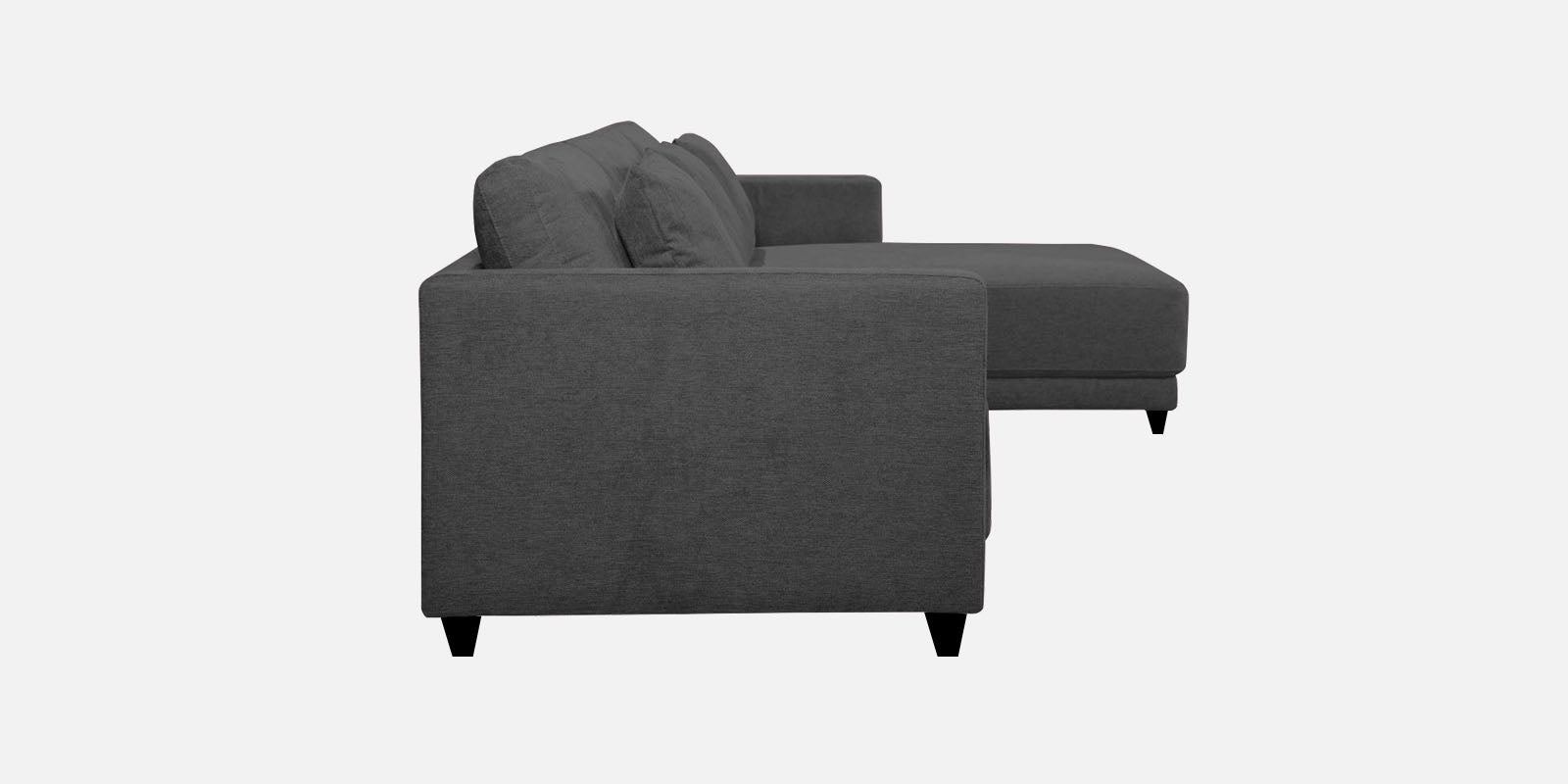 Kera Fabric LHS Sectional Sofa (3+Lounger) In Charcoal Grey Colour