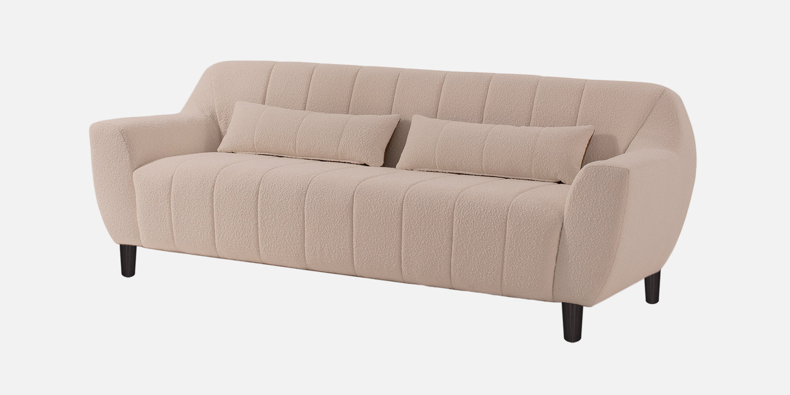 Nesco Fur Fabric 3 Seater Sofa in Regal Beige Colour